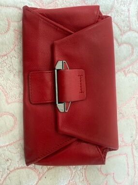 Beautiful Soft Red Leather Key & Card Holder Wallet - Women